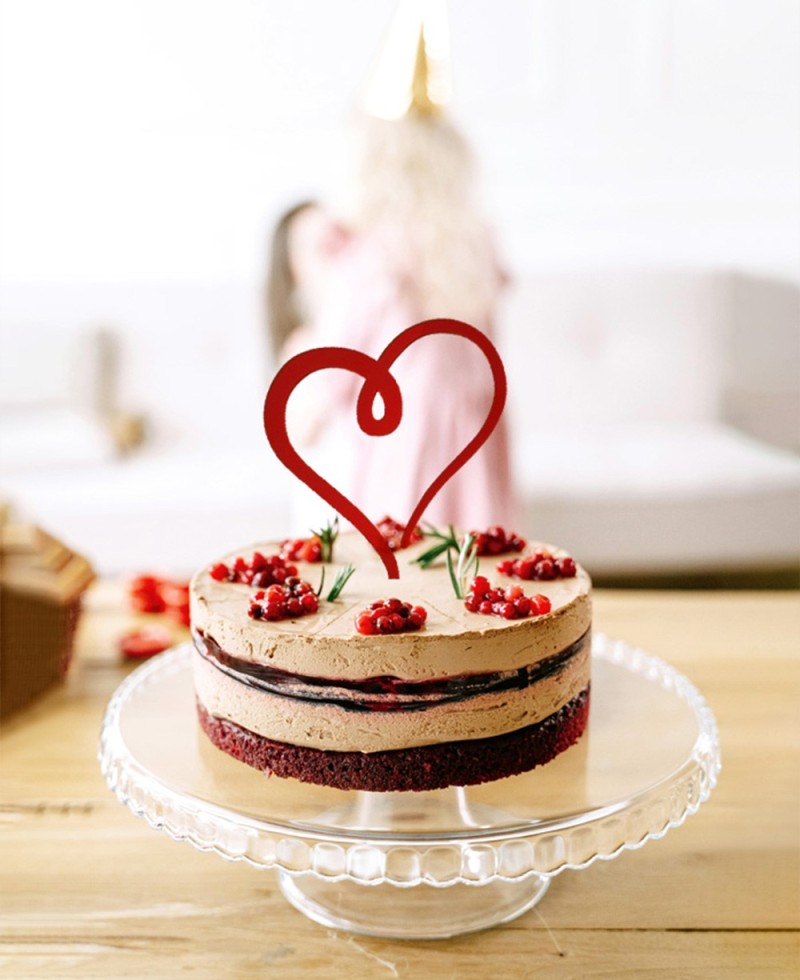 Panoramica cake topper a forma di cuore Panoramica cake topper a forma di cuore