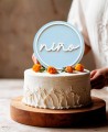 Composizione torta decorata cake topper gender reveal