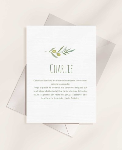 Invitations personnalisées au baptême des oliviers