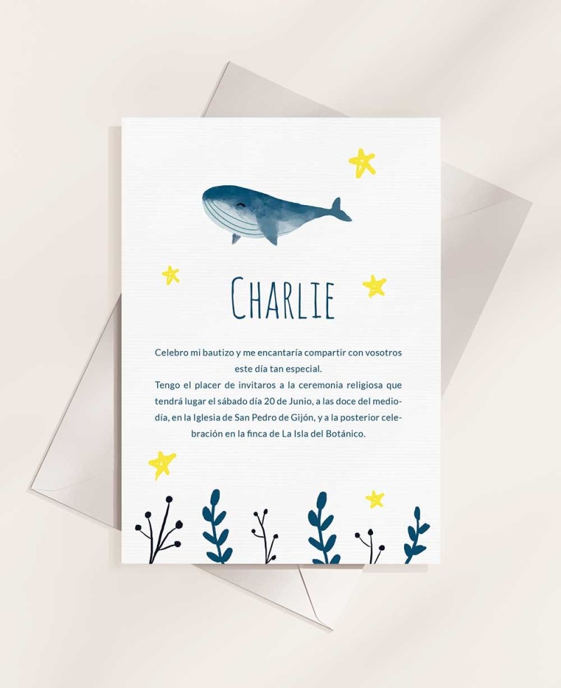 Retour Baptême Invitations Océan Fond Marin Retour Baptême Invitations Océan Fond Marin