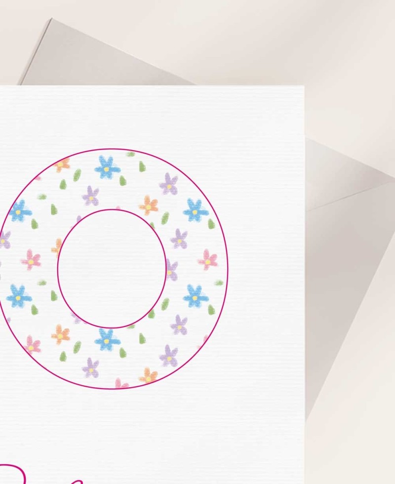Zoom invito per comunioni con iniziali e fiori bambina Zoom invito per comunioni con iniziali e fiori bambina