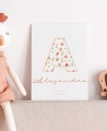 Invitation pour les fleurs de baptême initiales