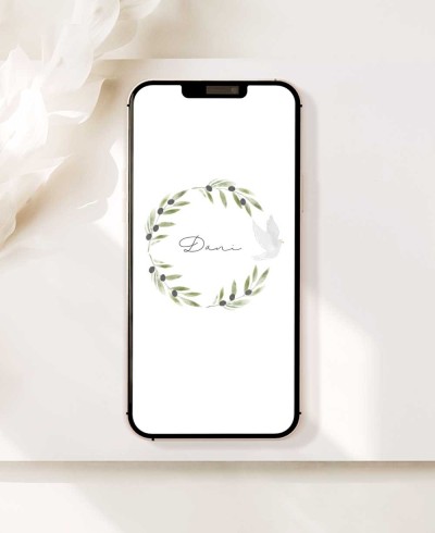 Convite digital de azeitona para comunhões