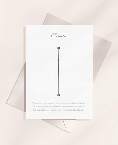 Zurück Taufeinladungen mit minimalistischen Blumen
