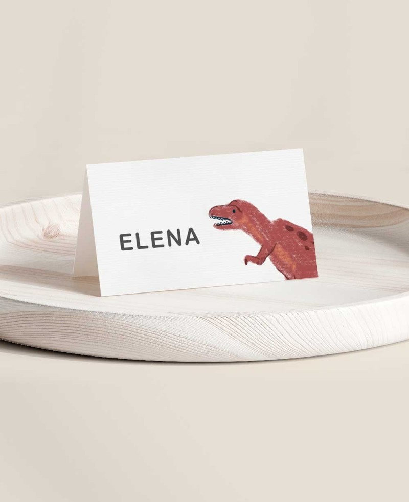 Espaço reservado dobrado para festas de aniversário de dinossauros Espaço reservado dobrado para festas de aniversário de dinossauros