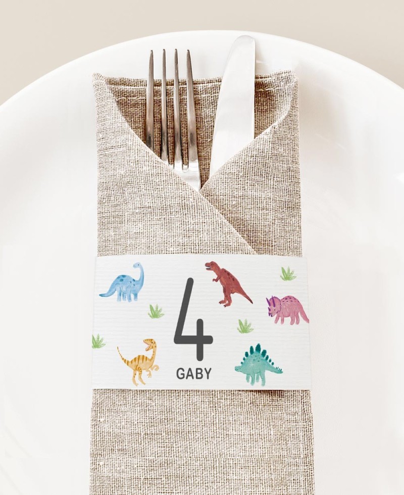 Porte-serviette d’anniversaire dinosaure