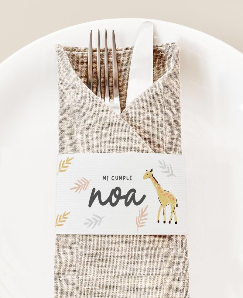 Birthday napkin holder dinosaurs animals jungle