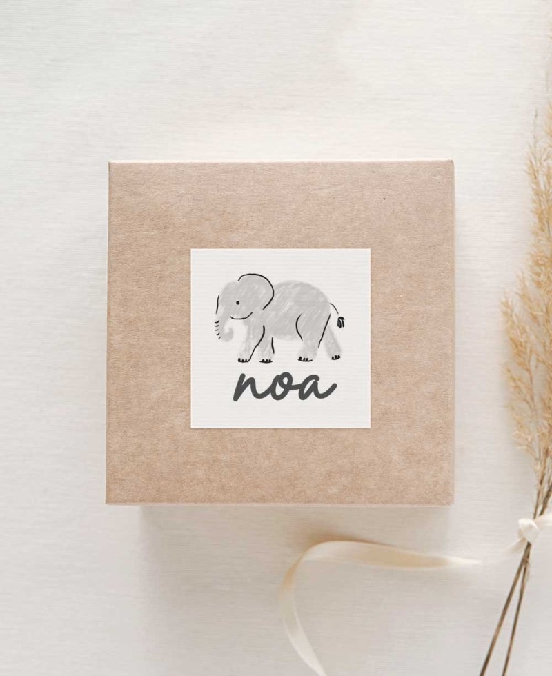 Adesivos quadrados para presentes de aniversário animais selva Adesivos quadrados para presentes de aniversário animais selva