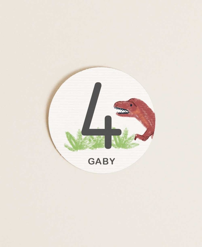 Round sticker for dinosaur birthdays Round sticker for dinosaur birthdays