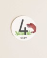 Sticker redondo para cumpleaños dinosaurios