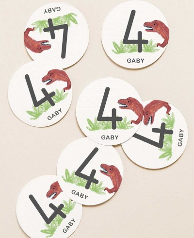 Circular Stickers for Dinosaur Birthday Gifts