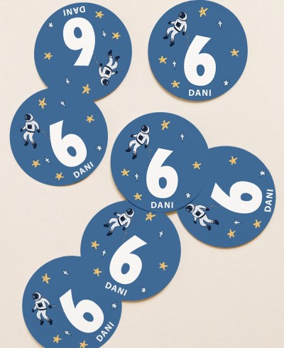 Pegatinas circulares para regalos de cumpleaños-espacio