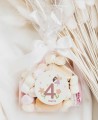 Detalles de cumpleaños pegatina redonda princesas