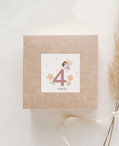 Adesivi quadrati per regali di compleanno da principessa