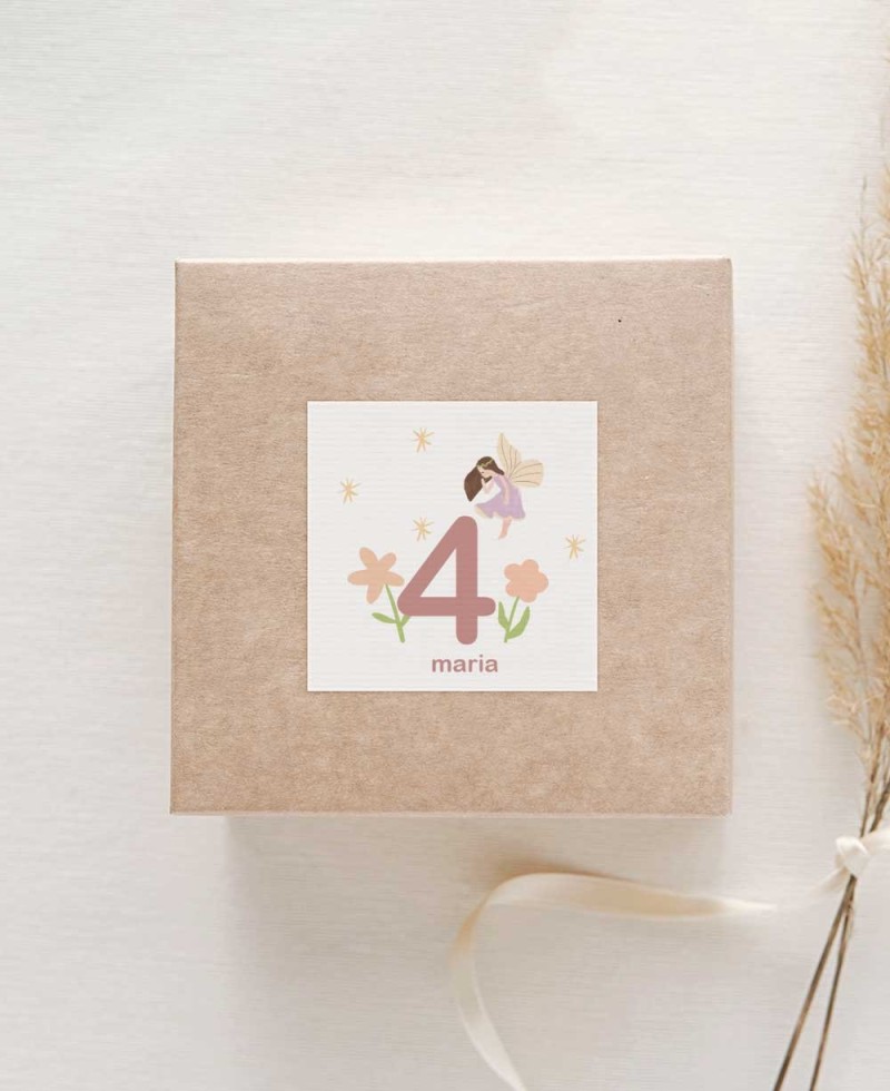 Adesivi quadrati per regali di compleanno da principessa Adesivi quadrati per regali di compleanno da principessa