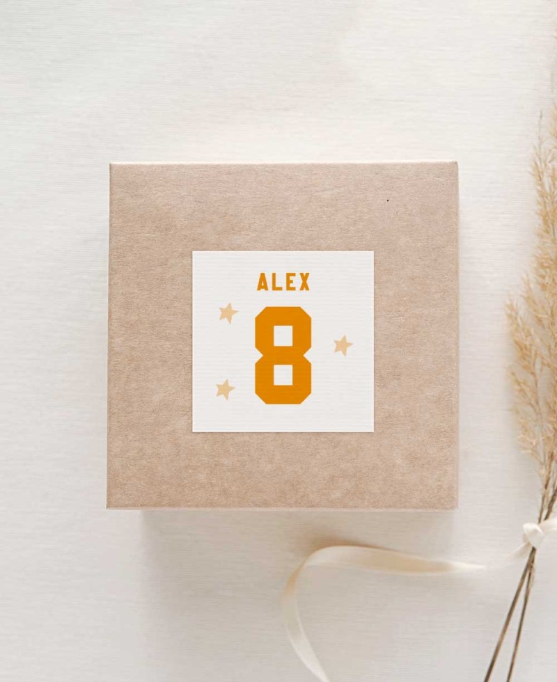 Pegatinas cuadradas para regalos de cumpleaños baloncesto