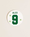 Adesivo rotondo per il calcio di compleanno