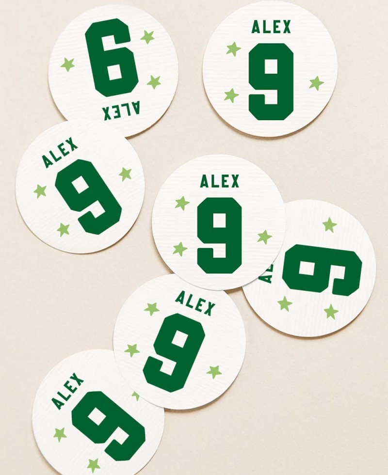 Adesivos circulares para presentes de aniversário futebol Adesivos circulares para presentes de aniversário futebol
