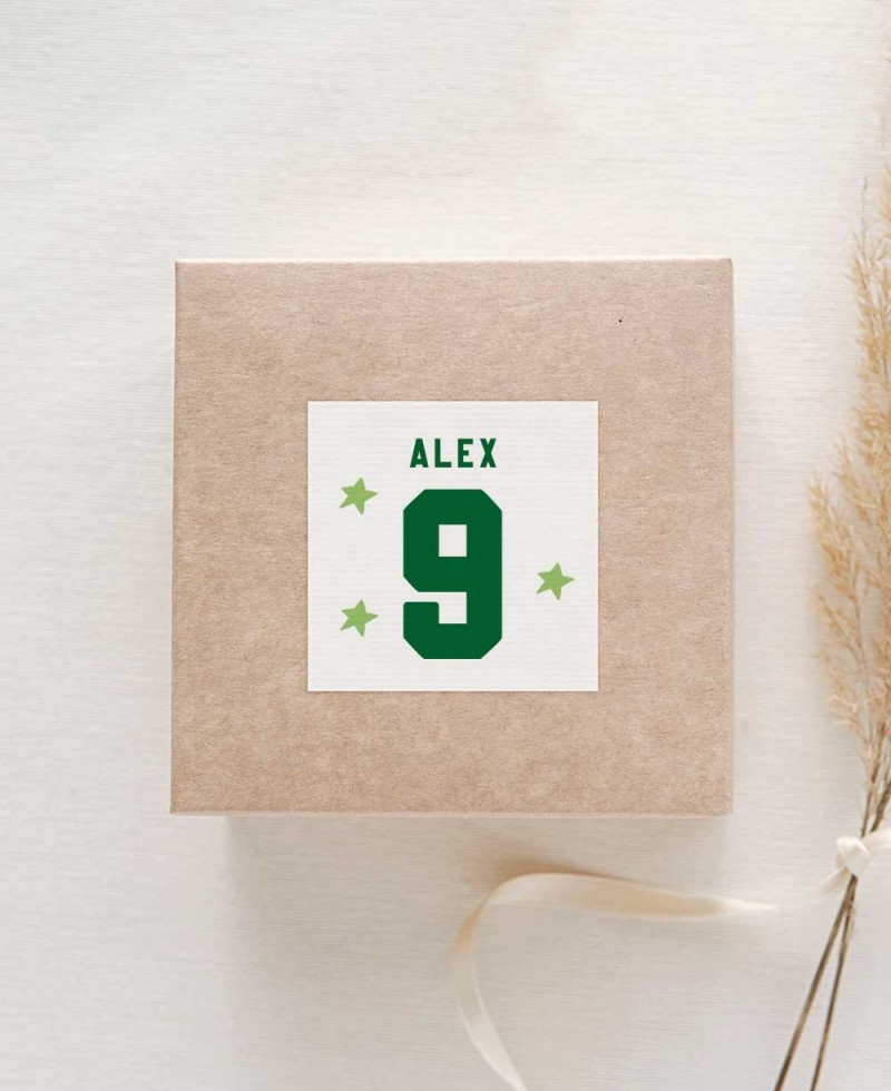 Pegatinas cuadradas para regalos de cumpleaños fútbol Pegatinas cuadradas para regalos de cumpleaños fútbol