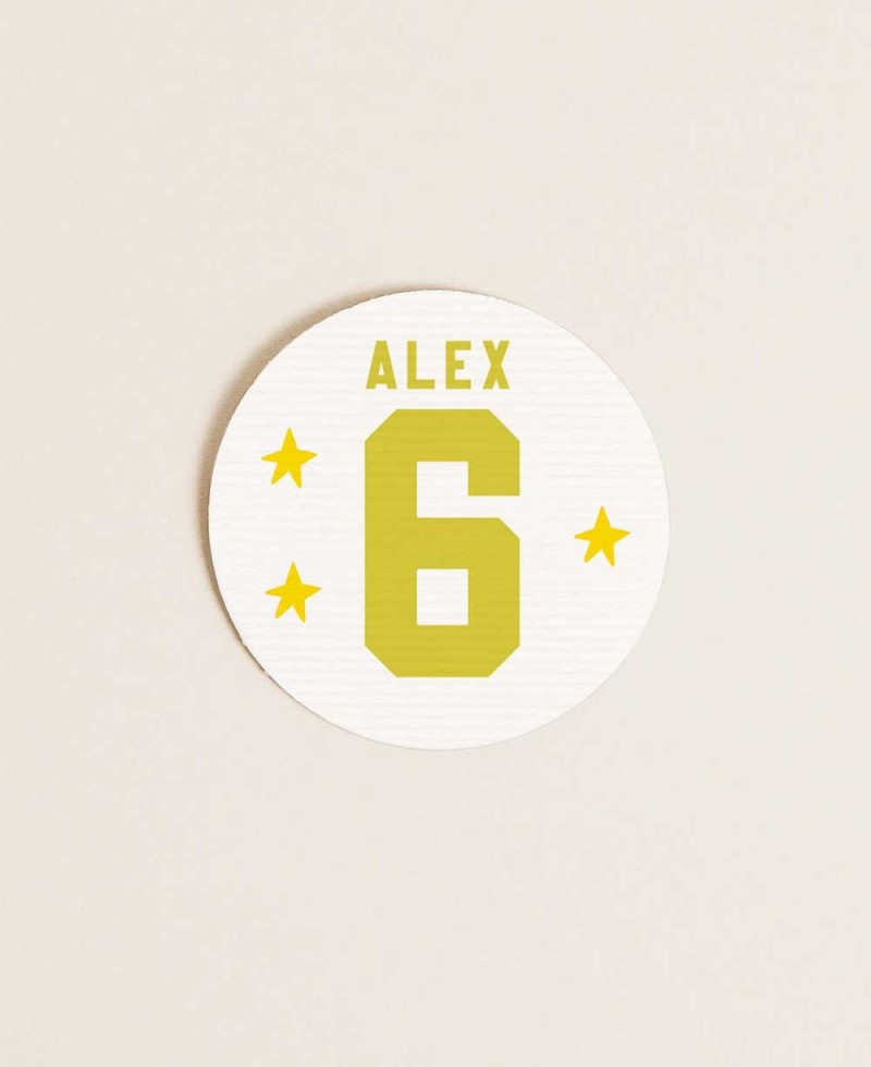 Adesivo rotondo per compleanno tennis