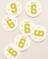 Circular stickers for birthday gifts tennis