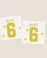 Square stickers for tennis birthdays