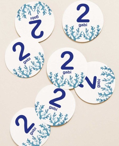 Circular stickers for sailor birthday gifts