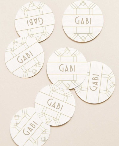 Adesivi circolari per i regali di compleanno di Big Gatsby