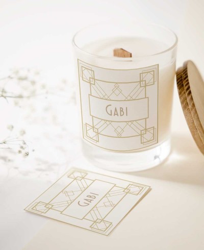 Autocollants carrés pour les détails de l’anniversaire de Big Gatsby