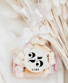 Birthday details sophisticated round sticker