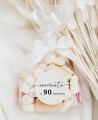 Birthday details round calligraphy sticker