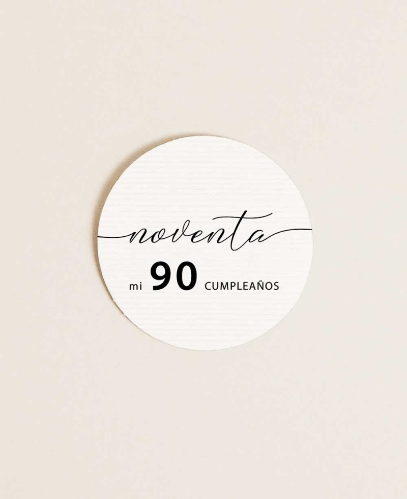 Sticker redondo para cumpleaños clásica