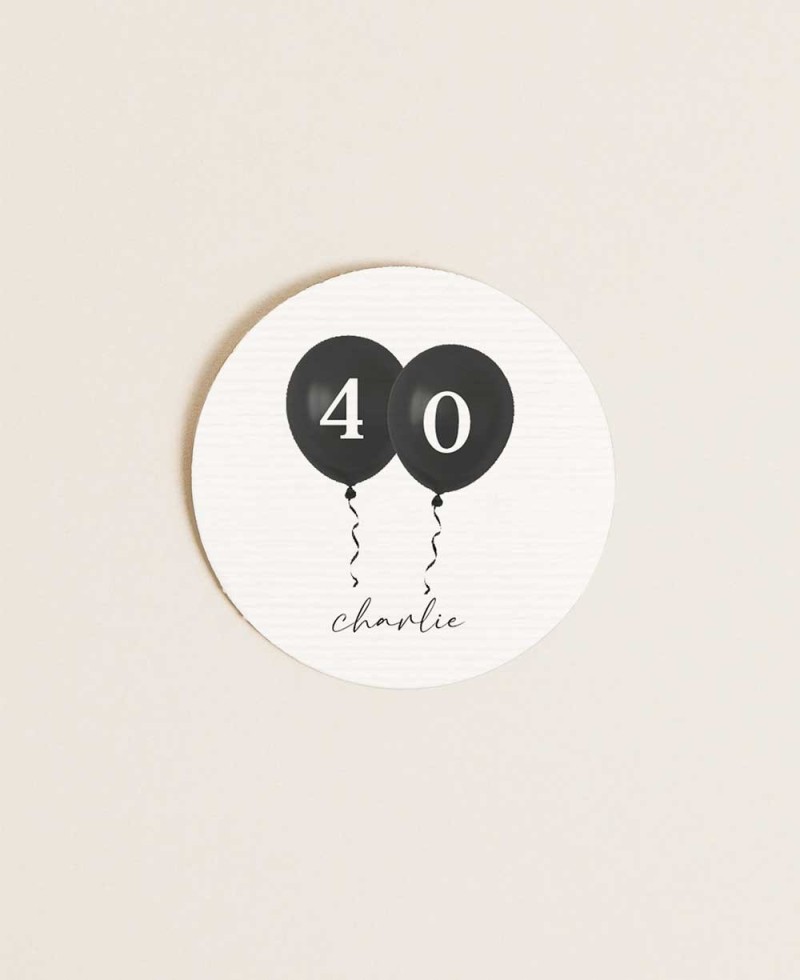 Sticker redondo para cumpleaños globos Sticker redondo para cumpleaños globos