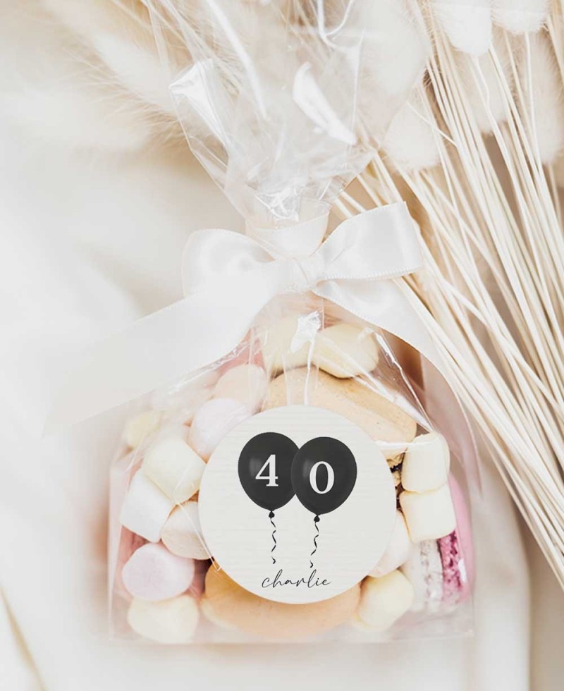 Birthday Details Round Sticker Balloons Birthday Details Round Sticker Balloons
