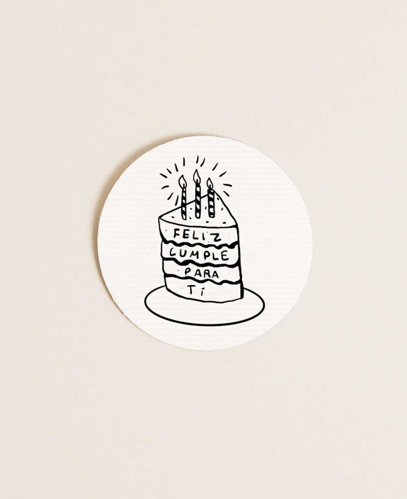 Sticker redondo para cumpleaños pastel velas Sticker redondo para cumpleaños pastel velas