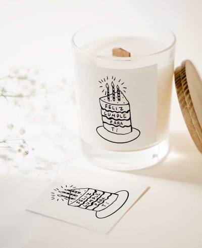 Square stickers for pastel birthday details