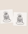 Pegatina cuadrada para cumpleaños pastel