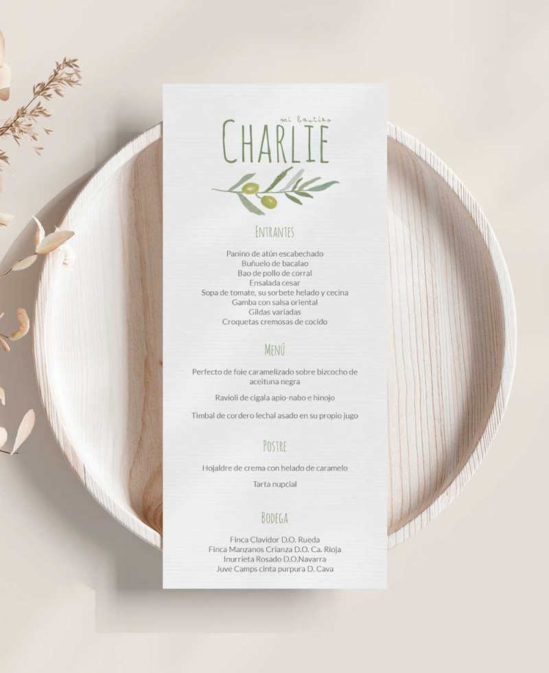 Menu pour le baptême du pigeon olive Menu pour le baptême du pigeon olive