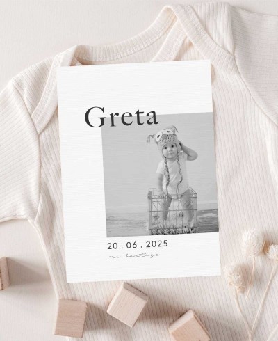 Invitation aux baptêmes avec la photo d’une fille