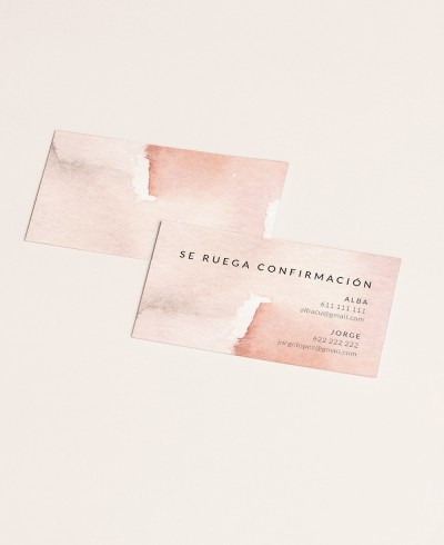 Biglietto di conferma matrimonio in terracotta