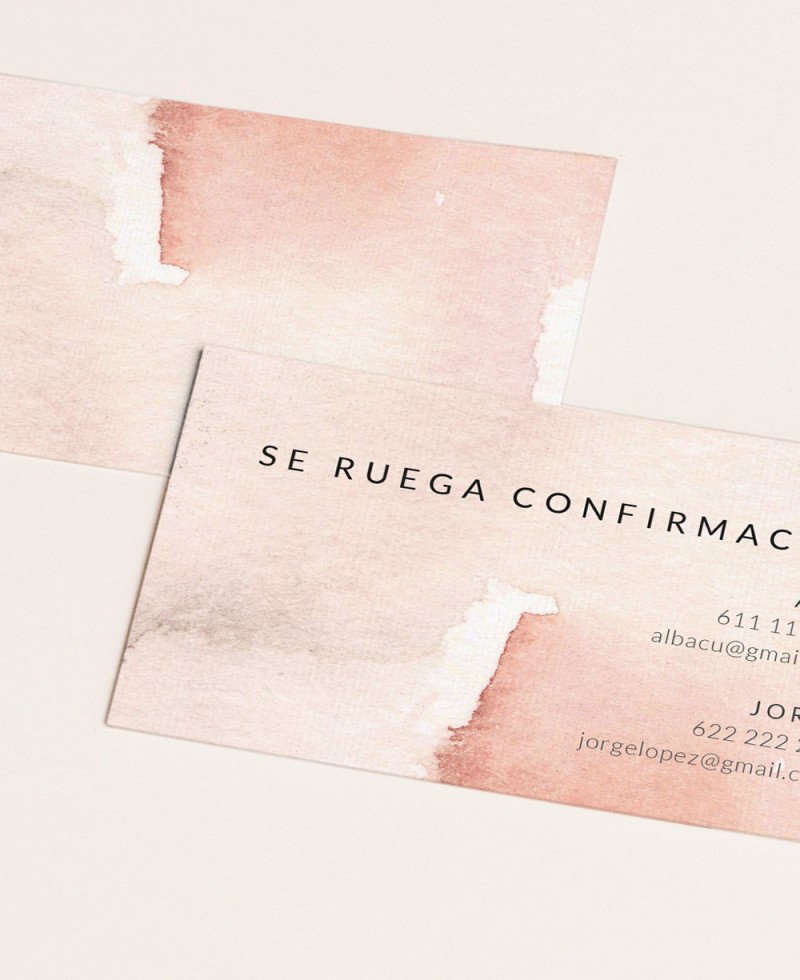 Zoom Biglietto di Conferma Matrimonio Terracotta Acquerello