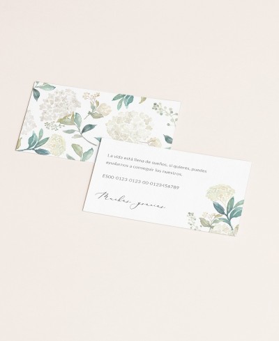 Weiße Hortensie Hochzeitskarte