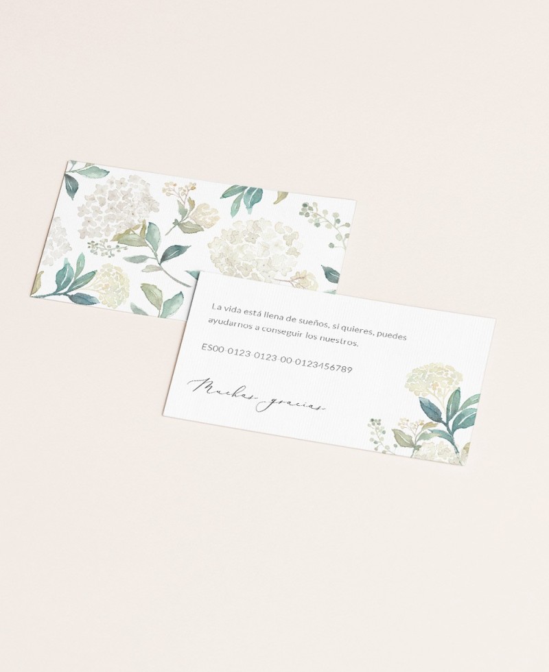 Weiße Hortensie Hochzeitskarte