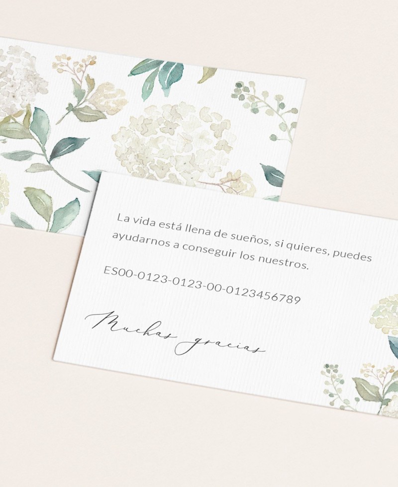 Zoom Weiße Hortensien Hochzeitskarten