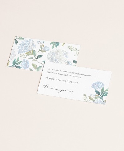 Blaue Hortensien Hochzeitskarte