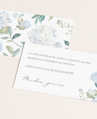 Zoom Cartes d’enregistrement de mariage d’hortensias bleus