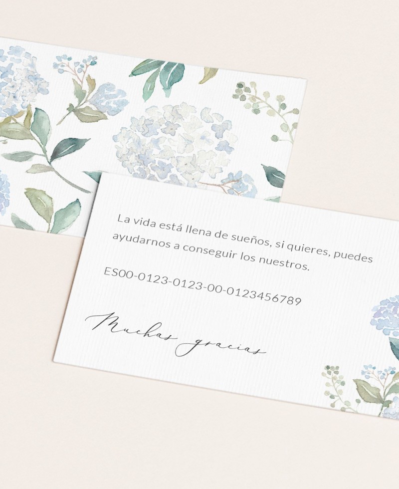 Zoom Cartes d’enregistrement de mariage d’hortensias bleus