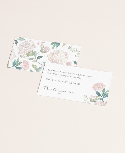Rosa Hortensien Hochzeitskarte