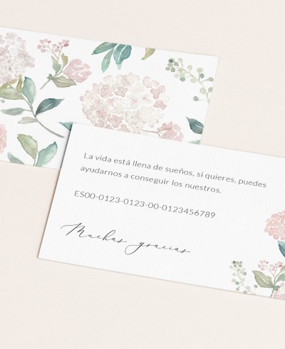 Zoom Rosa Hortensie Hochzeitskarten