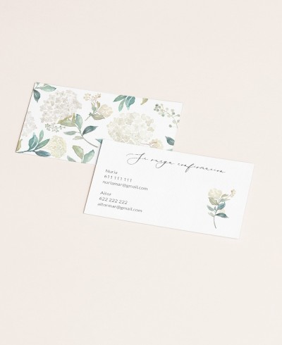 Cartolina di conferma per matrimoni ortensie bianche